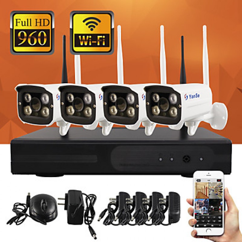 WiFi IP Camera NVR Kit 960P CCTV Cameras Videcam indoor IR security camera self defense security cameras  