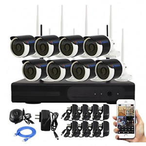 8CH DIY Waterproof Wireless NVR Kit 720P HD IR Nig...